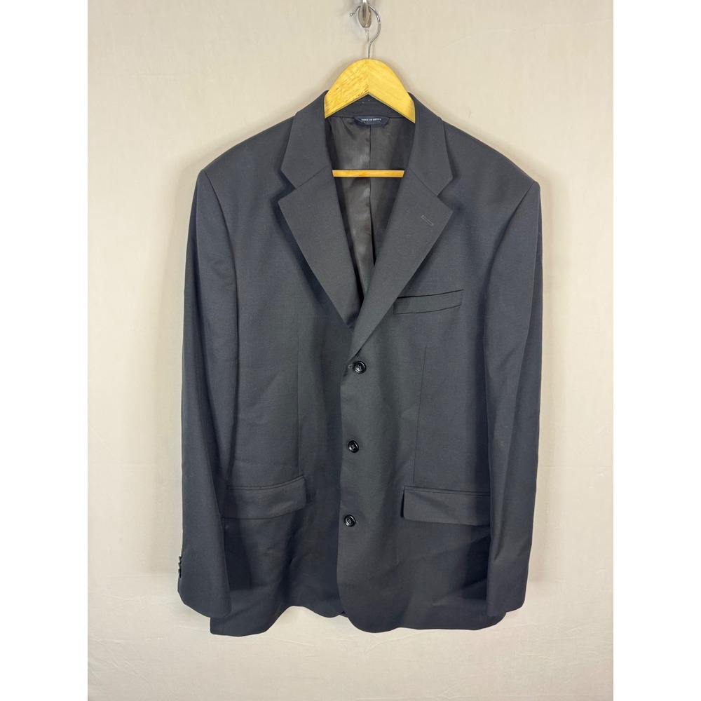 Banana Republic Mens 46L Black 100% Wool 3-Button Blazer Sport Coat Jacket